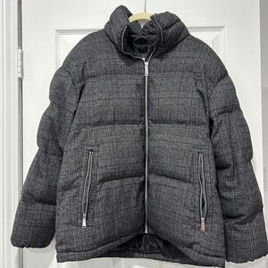 BCBGeneration Plaid Quilted Zip Puffer Jacket Winter‎ Coat women's size M Black